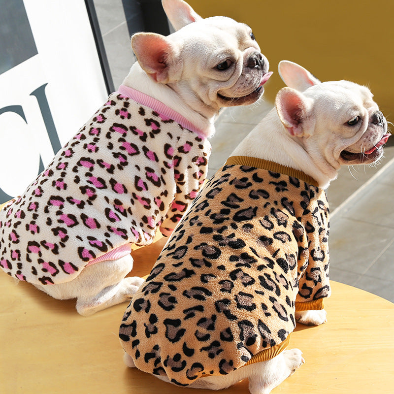Pijama Térmico de Vellón FluffyLeopard™ Cachorros y Cachorros Pequeños Chaqueta de Invierno