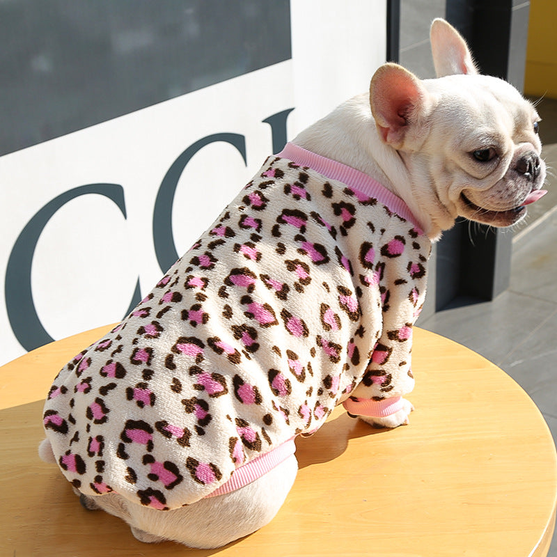Pijama Térmico de Vellón FluffyLeopard™ Cachorros y Cachorros Pequeños Chaqueta de Invierno