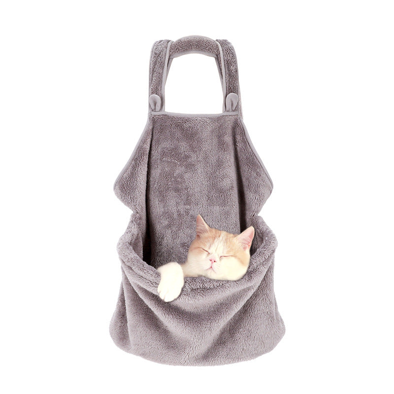 Mochila Canguro de Felpa PawsPack™ Para Gatos Transportadora de Doble Hombro