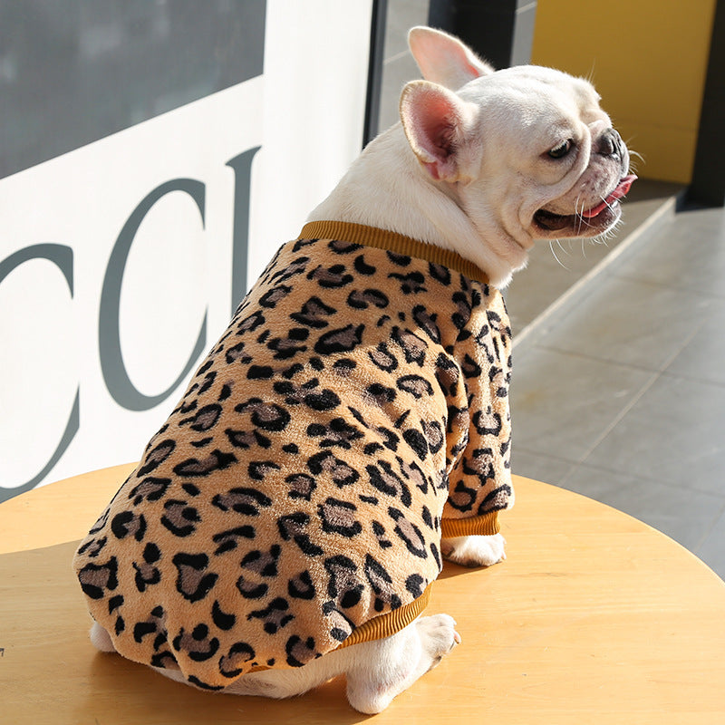 Pijama Térmico de Vellón FluffyLeopard™ Cachorros y Cachorros Pequeños Chaqueta de Invierno