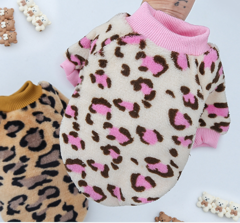 Pijama Térmico de Vellón FluffyLeopard™ Cachorros y Cachorros Pequeños Chaqueta de Invierno