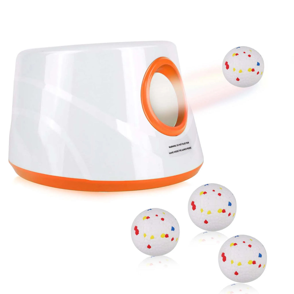 Juguetes para Perros al Aire Libre, Juguete Interactivo para Lanzar Pelotas para Cachorros y Perros Medianos, Lanzador Automático de Pelotas para Entrenamiento de Perros, Distancia Ajustable de 19/32/45 pies