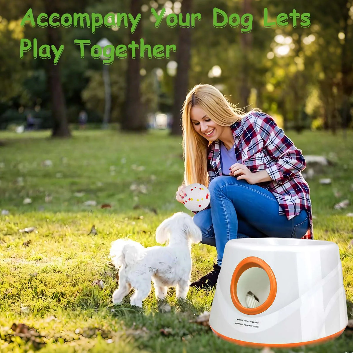 Juguetes para Perros al Aire Libre, Juguete Interactivo para Lanzar Pelotas para Cachorros y Perros Medianos, Lanzador Automático de Pelotas para Entrenamiento de Perros, Distancia Ajustable de 19/32/45 pies