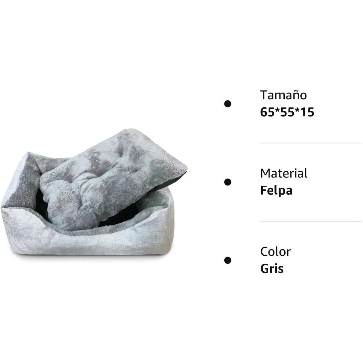 Cama para Perros y Gatos de Felpa con Cojín Extraíble