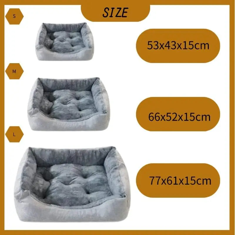 Cama para Perros y Gatos de Felpa con Cojín Extraíble