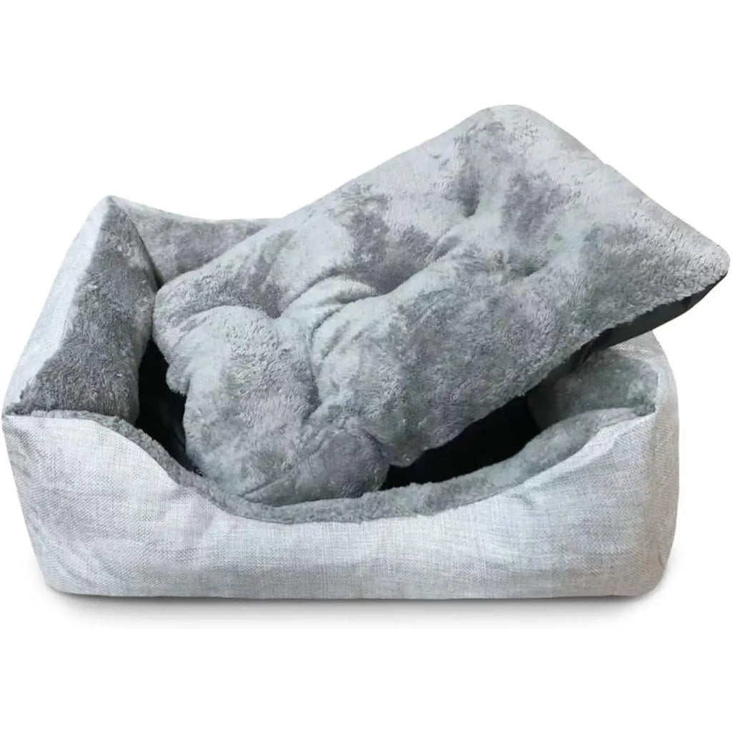 Cama para Perros y Gatos de Felpa con Cojín Extraíble