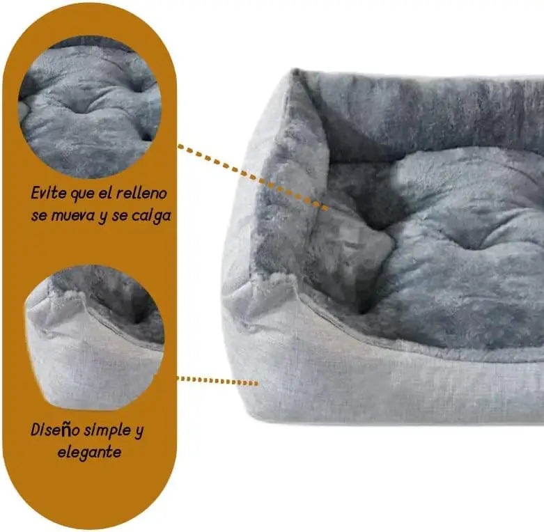 Cama para Perros y Gatos de Felpa con Cojín Extraíble