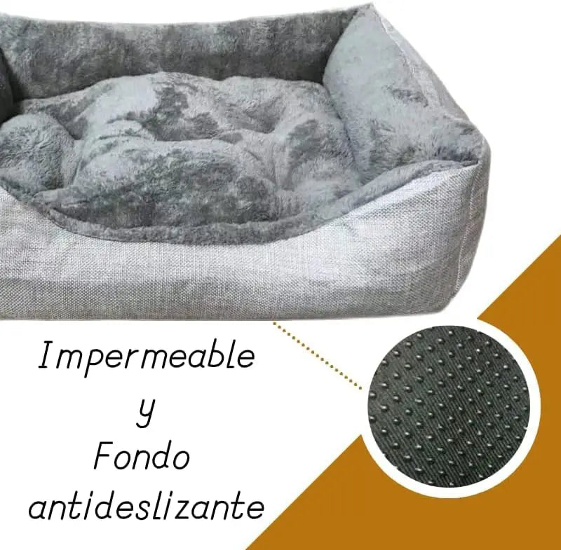 Cama para Perros y Gatos de Felpa con Cojín Extraíble