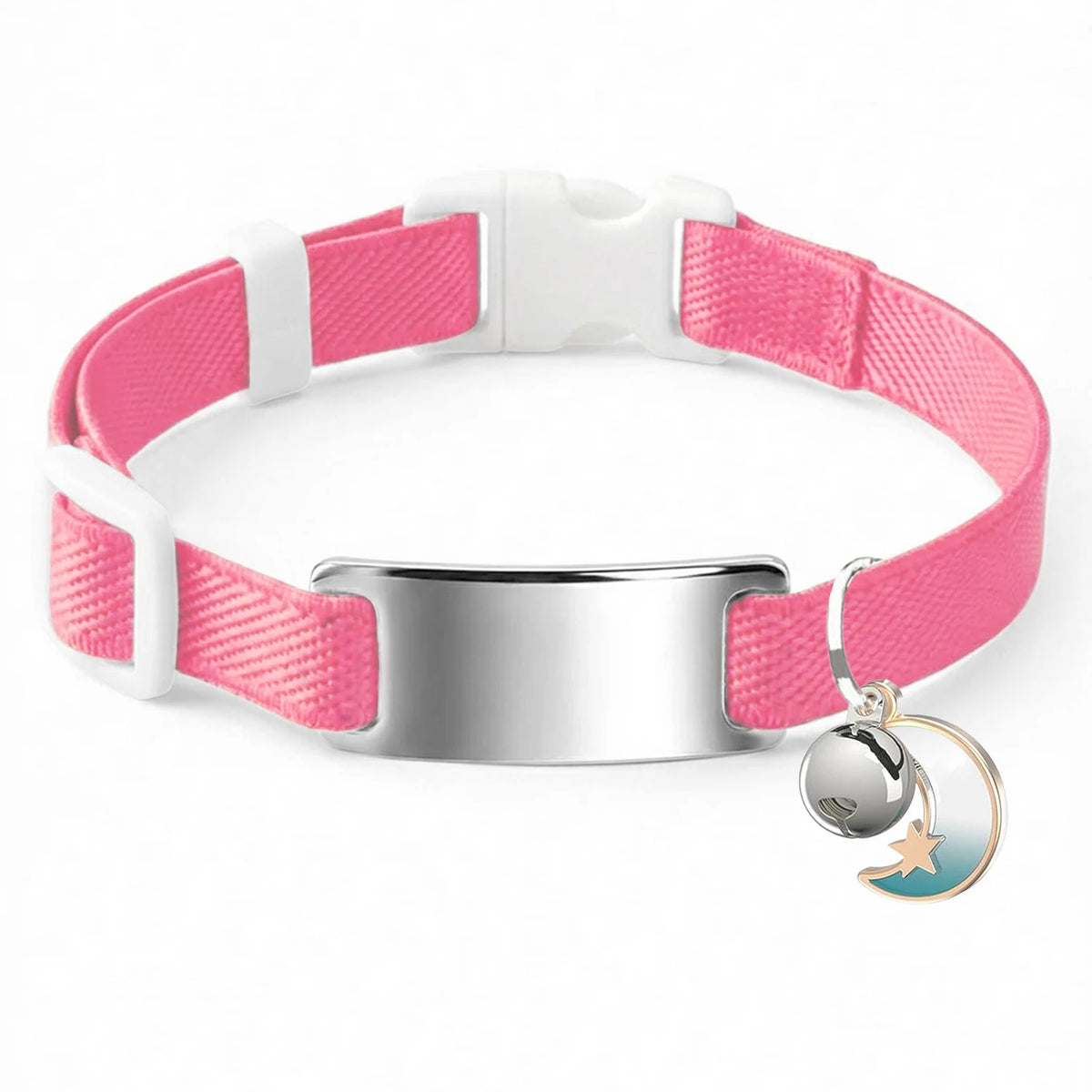 Collar Elástico Personalizado LunaPaws™ Gatos - Placa Antipérdida Silenciosa con Grabado Gratis