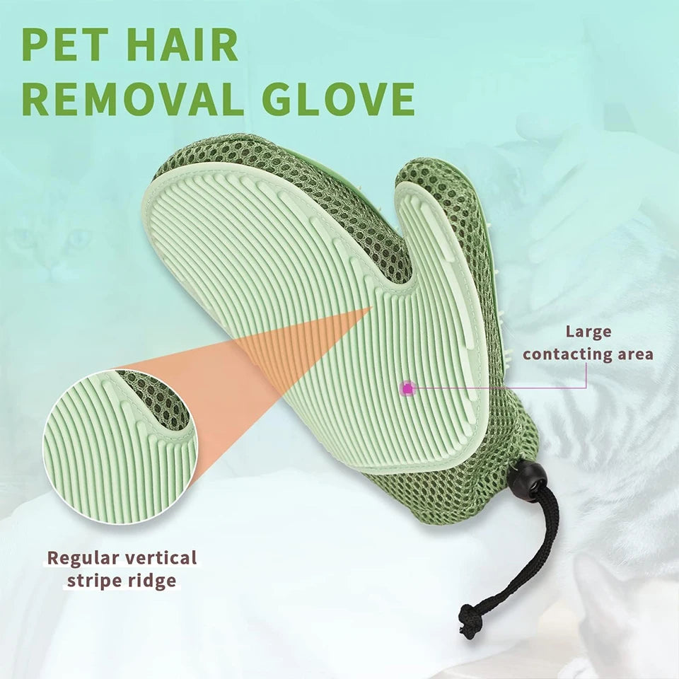Guante Quitapelos Mascotas ProGroom™ - Doble Cara de Silicona y Malla Transpirable