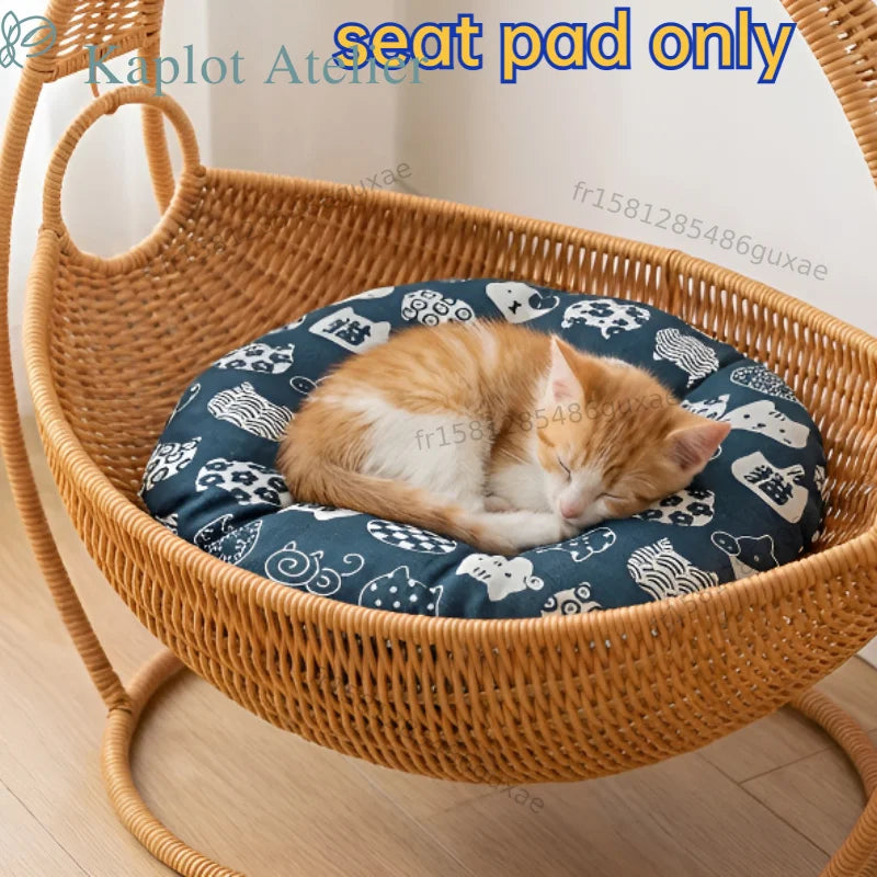 Cama Redonda Universal para Mascotas para Todas las Estaciones, Colchoneta Suave y Cómoda para Gatos, Cojín Portátil Duradero y Resistente a los Arañazos para Uso en Interiores y Exteriores
