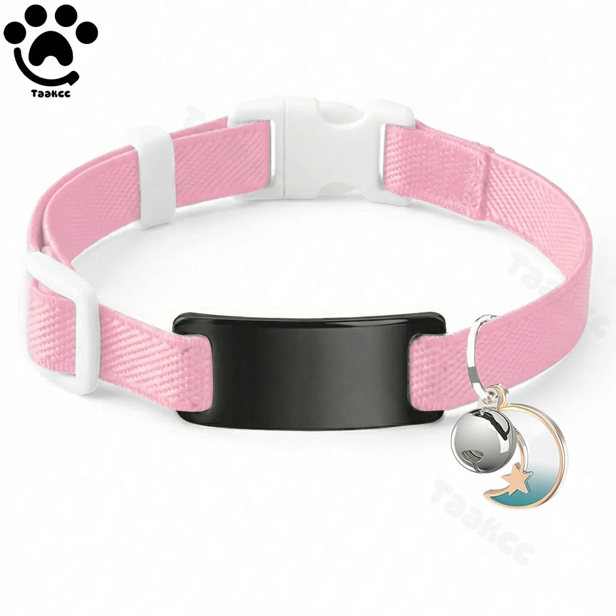 Collar Elástico Personalizado LunaPaws™ Gatos - Placa Antipérdida Silenciosa con Grabado Gratis