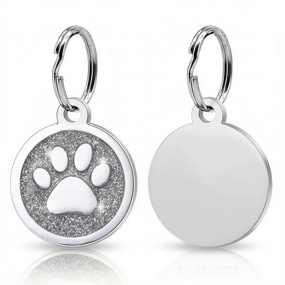 Placa Personalizada Brillante PawsID™ para Perros y Gatos - Grabado Gratis y Antipérdida