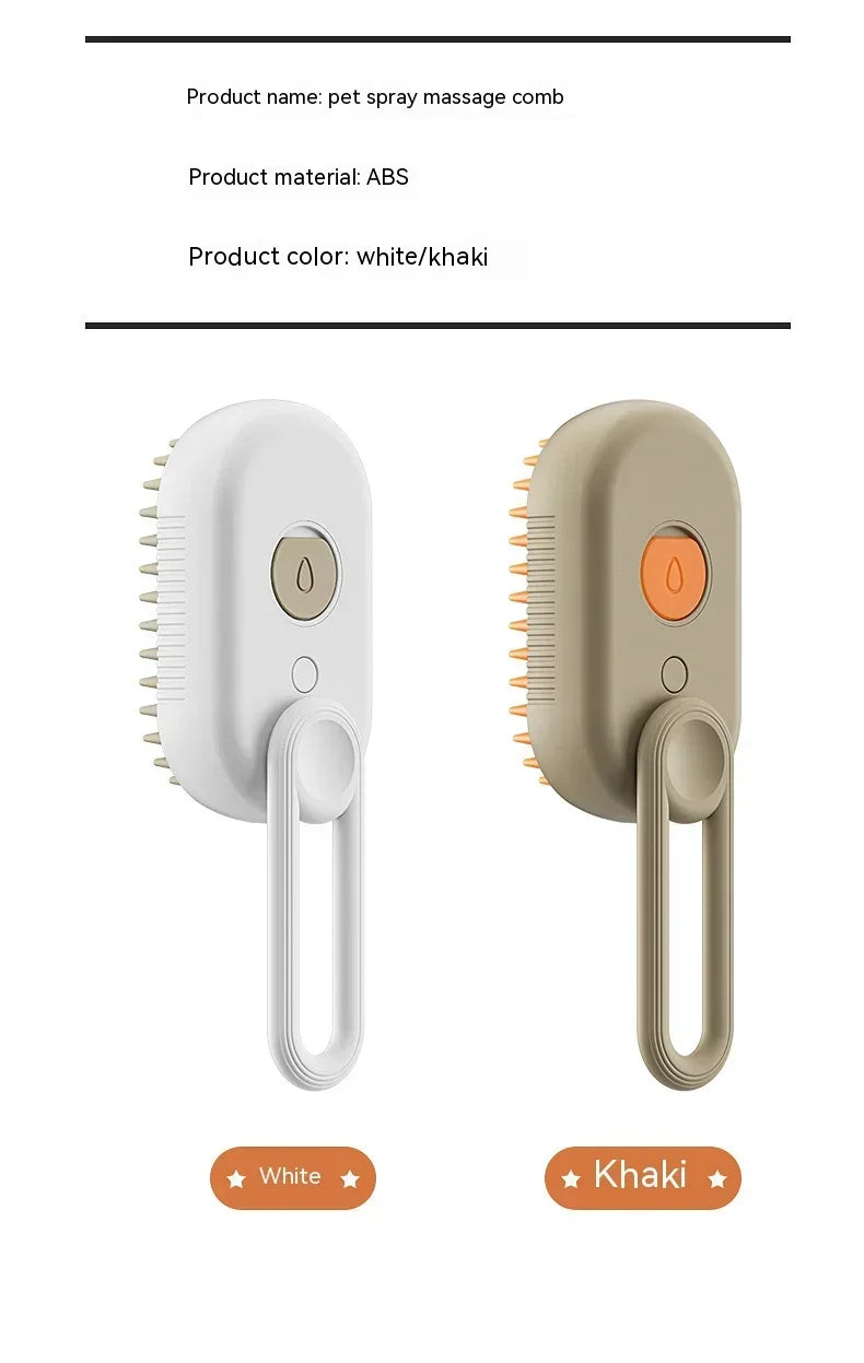 Cepillo de Vapor Mascotas Ultrasónico 3 en 1 SpaGlow™ (Desinfecta, Peina y Relaja)