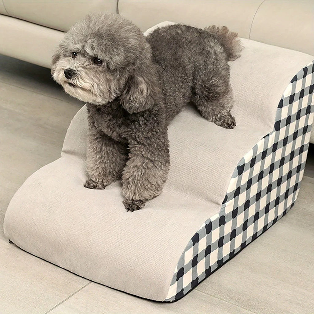1 unidad de escaleras para mascotas de 3 peldaños, para sofás y camas, ideales para perros pequeños y de edad avanzada. Escaleras portátiles antideslizantes para aliviar las molestias en las articulaciones. Escaleras para