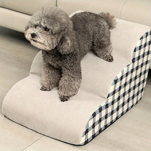 1 unidad de escaleras para mascotas de 3 peldaños, para sofás y camas, ideales para perros pequeños y de edad avanzada. Escaleras portátiles antideslizantes para aliviar las molestias en las articulaciones. Escaleras para