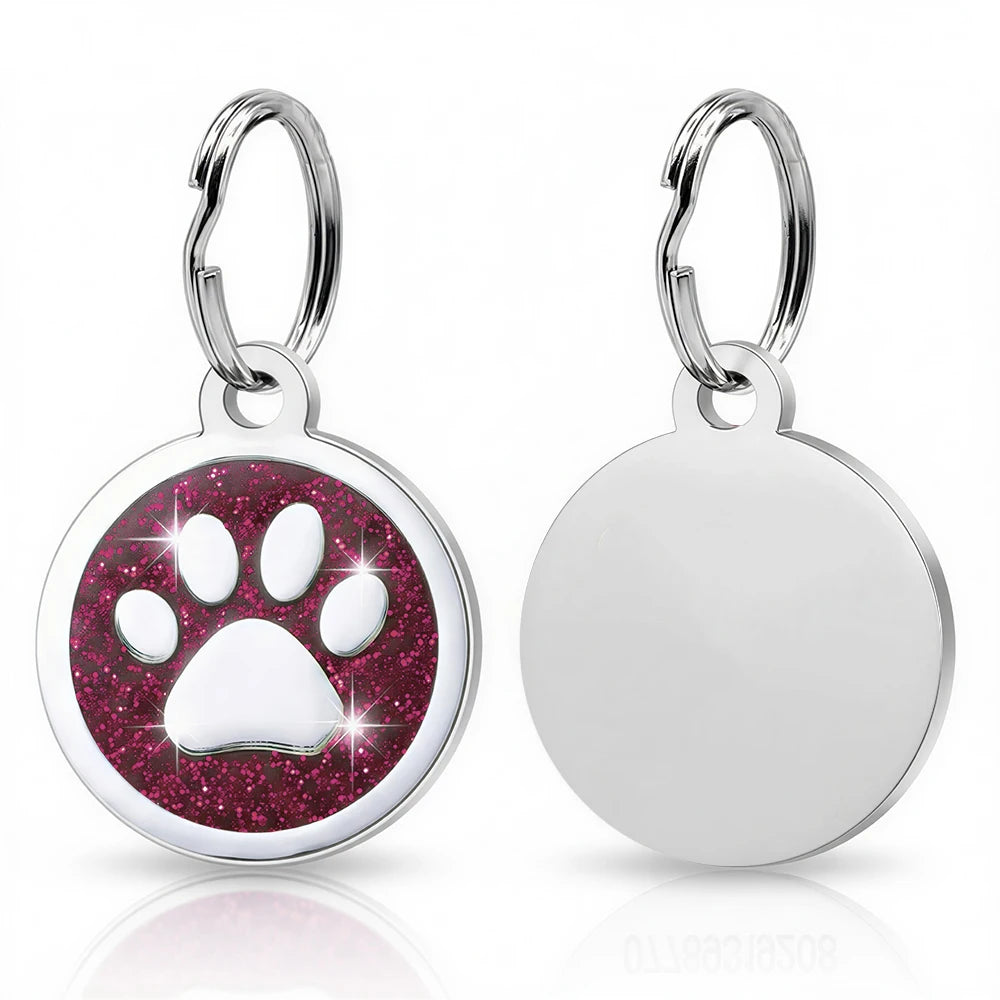 Placa Personalizada Brillante PawsID™ para Perros y Gatos - Grabado Gratis y Antipérdida