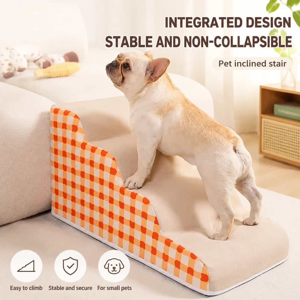 1 unidad de escaleras para mascotas de 3 peldaños, para sofás y camas, ideales para perros pequeños y de edad avanzada. Escaleras portátiles antideslizantes para aliviar las molestias en las articulaciones. Escaleras para