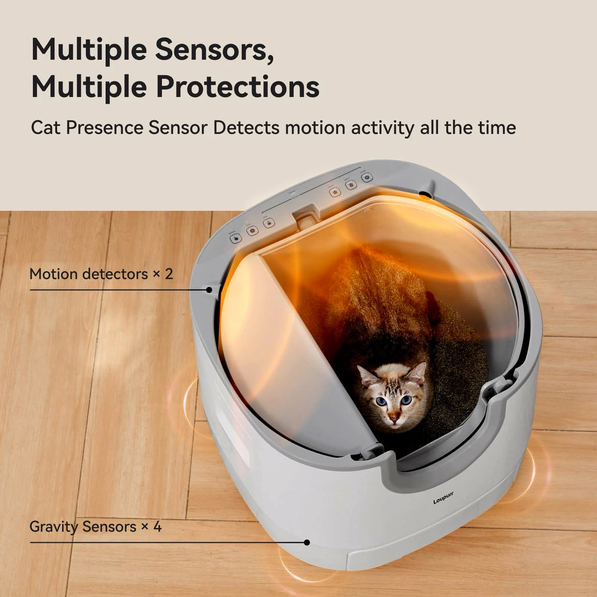 Caja de Arena Automática Abierta para Gatos L1, Autolimpiable, Fácil Mantenimiento con Múltiples Sensores de Seguridad, Gran Capacidad, Incluye Contenedor de Basura