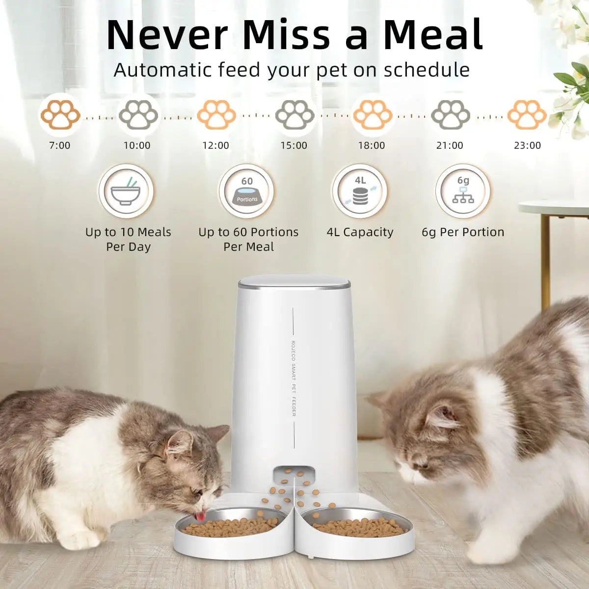 Comedero automático  SmartFeeder™ para gatos,Control remoto, WiFi,