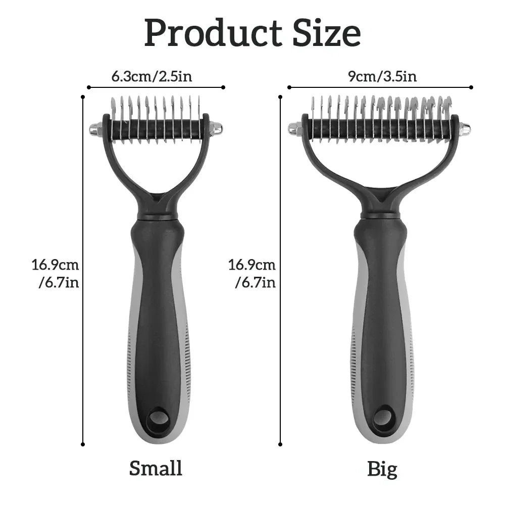 Peine Deslanador Profesional KnotFree™ Mascotas - Doble Cara de Acero Inoxidable