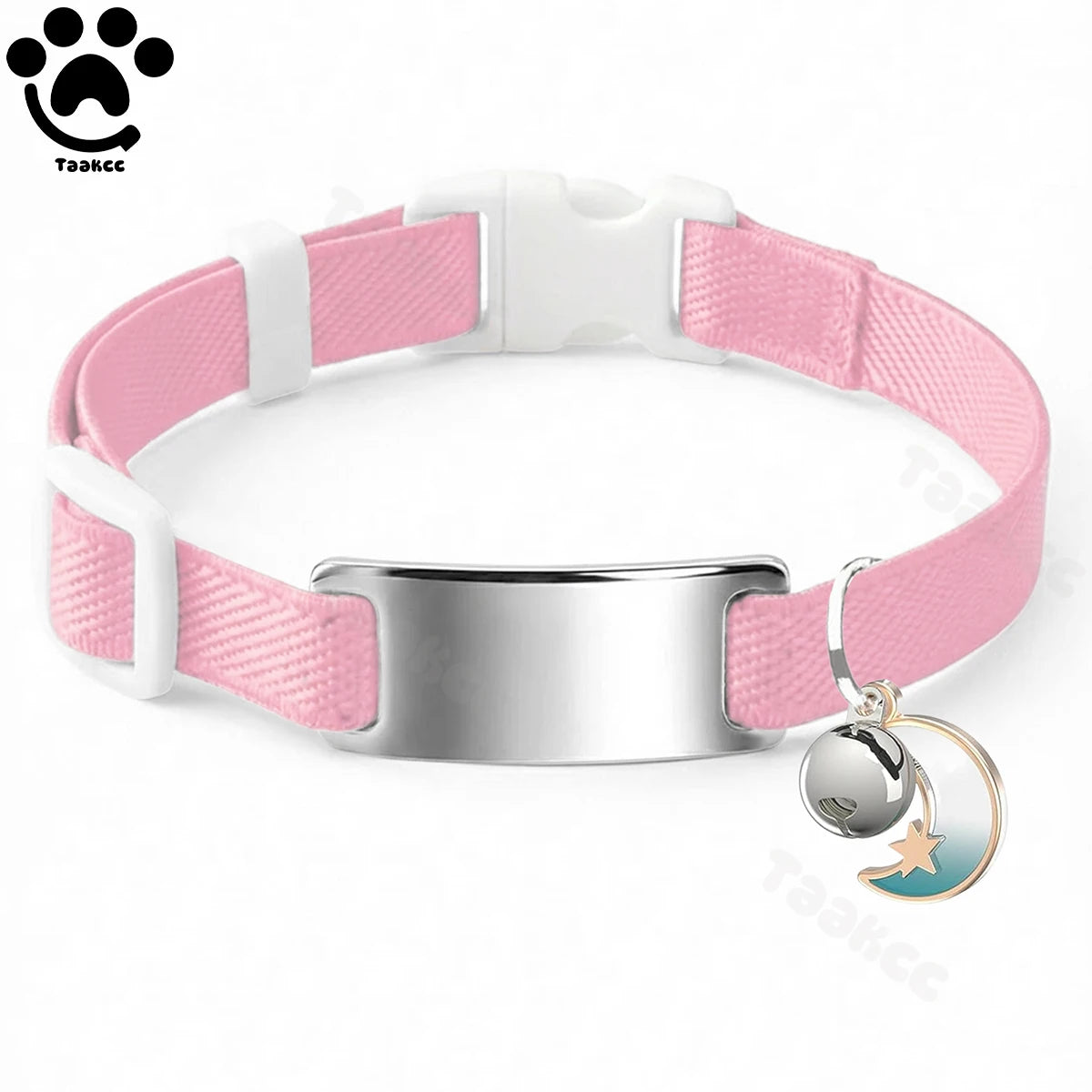 Collar Elástico Personalizado LunaPaws™ Gatos - Placa Antipérdida Silenciosa con Grabado Gratis