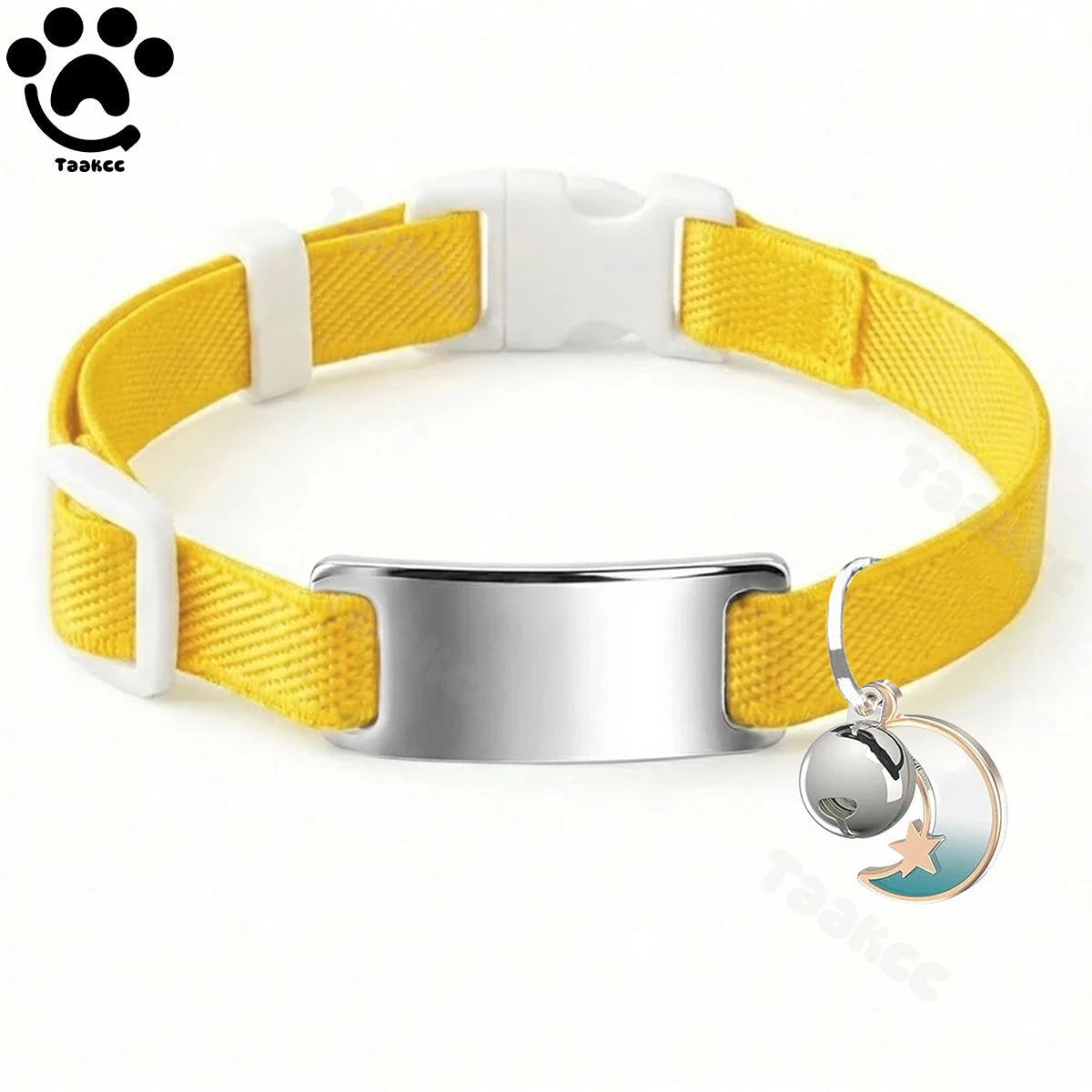 Collar Elástico Personalizado LunaPaws™ Gatos - Placa Antipérdida Silenciosa con Grabado Gratis