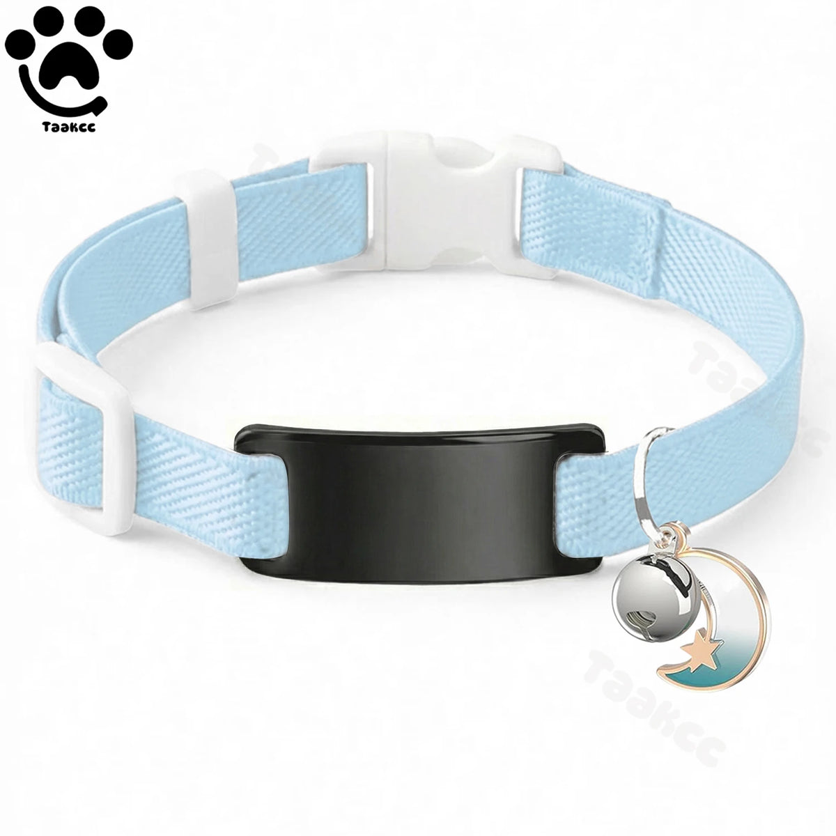 Collar Elástico Personalizado LunaPaws™ Gatos - Placa Antipérdida Silenciosa con Grabado Gratis