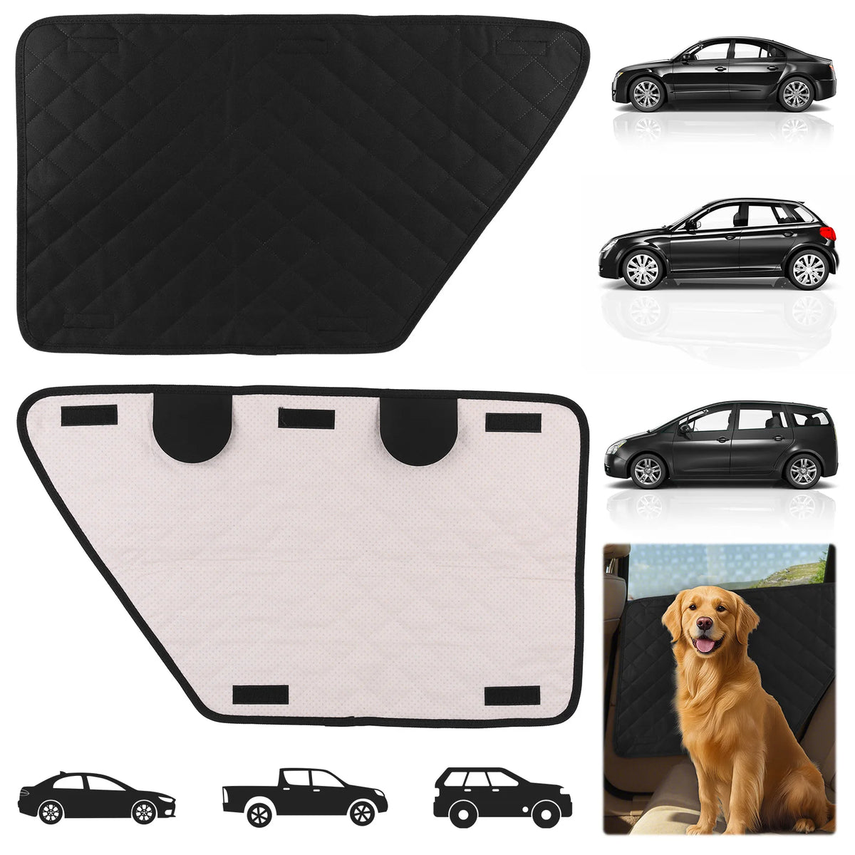 2 uds impermeable antiarañazos cubierta Interior de coche Protector de puerta de vehículo para perros esteras protectoras de puerta de coche lavables para protector de puerta de vehículo