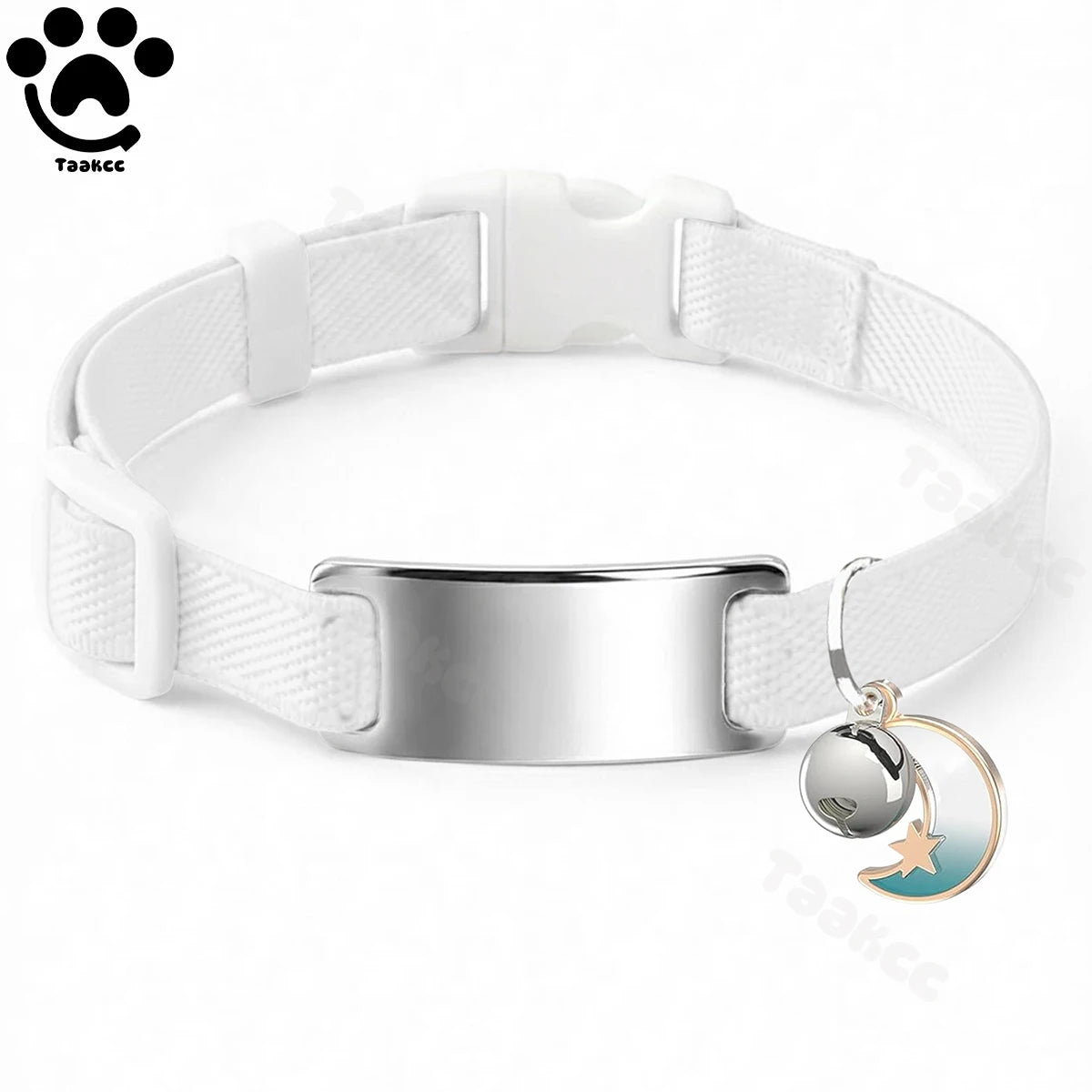 Collar Elástico Personalizado LunaPaws™ Gatos - Placa Antipérdida Silenciosa con Grabado Gratis