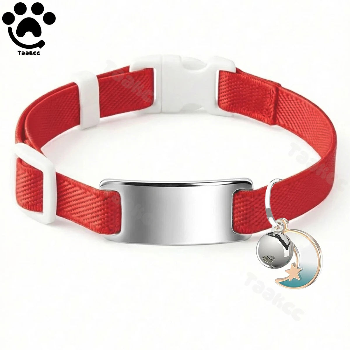 Collar Elástico Personalizado LunaPaws™ Gatos - Placa Antipérdida Silenciosa con Grabado Gratis