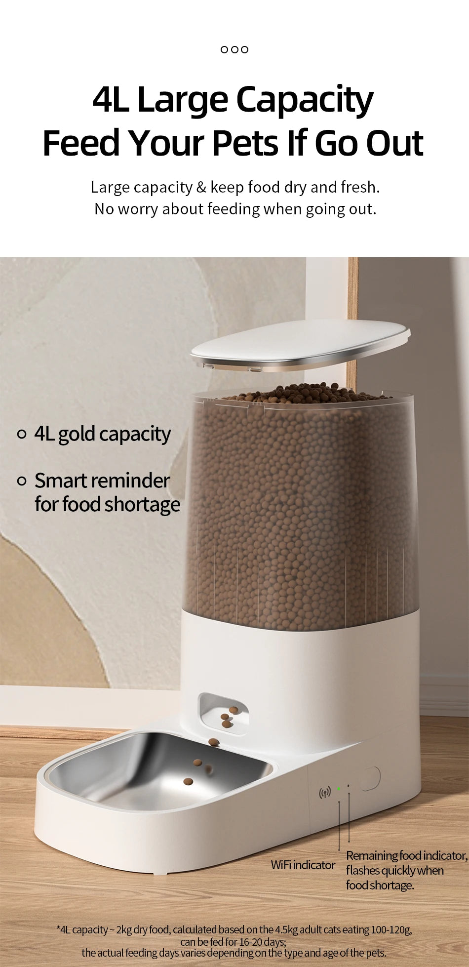 Comedero automático  SmartFeeder™ para gatos,Control remoto, WiFi,