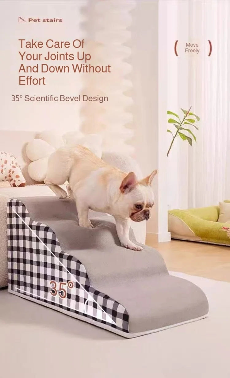 1 unidad de escaleras para mascotas de 3 peldaños, para sofás y camas, ideales para perros pequeños y de edad avanzada. Escaleras portátiles antideslizantes para aliviar las molestias en las articulaciones. Escaleras para
