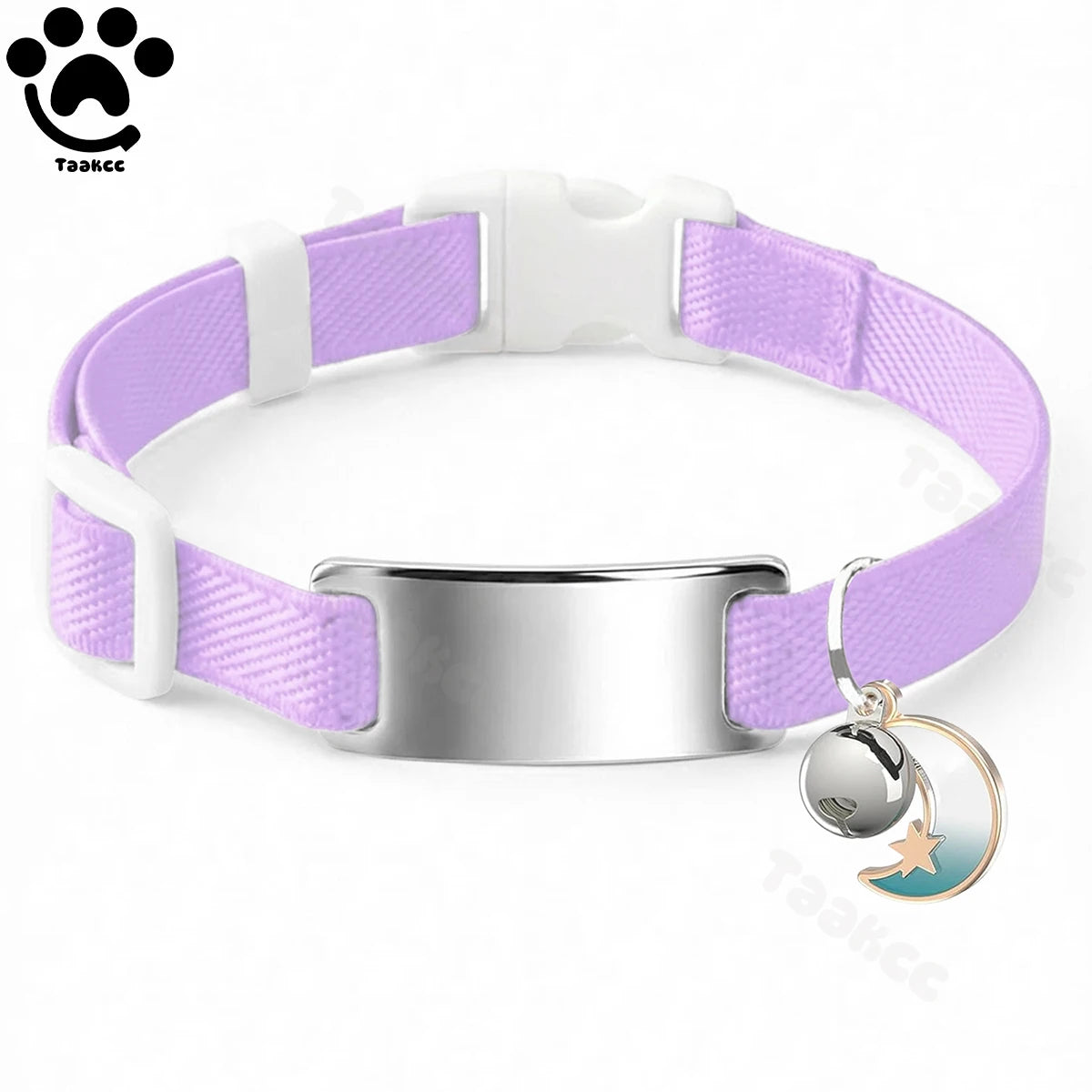 Collar Elástico Personalizado LunaPaws™ Gatos - Placa Antipérdida Silenciosa con Grabado Gratis