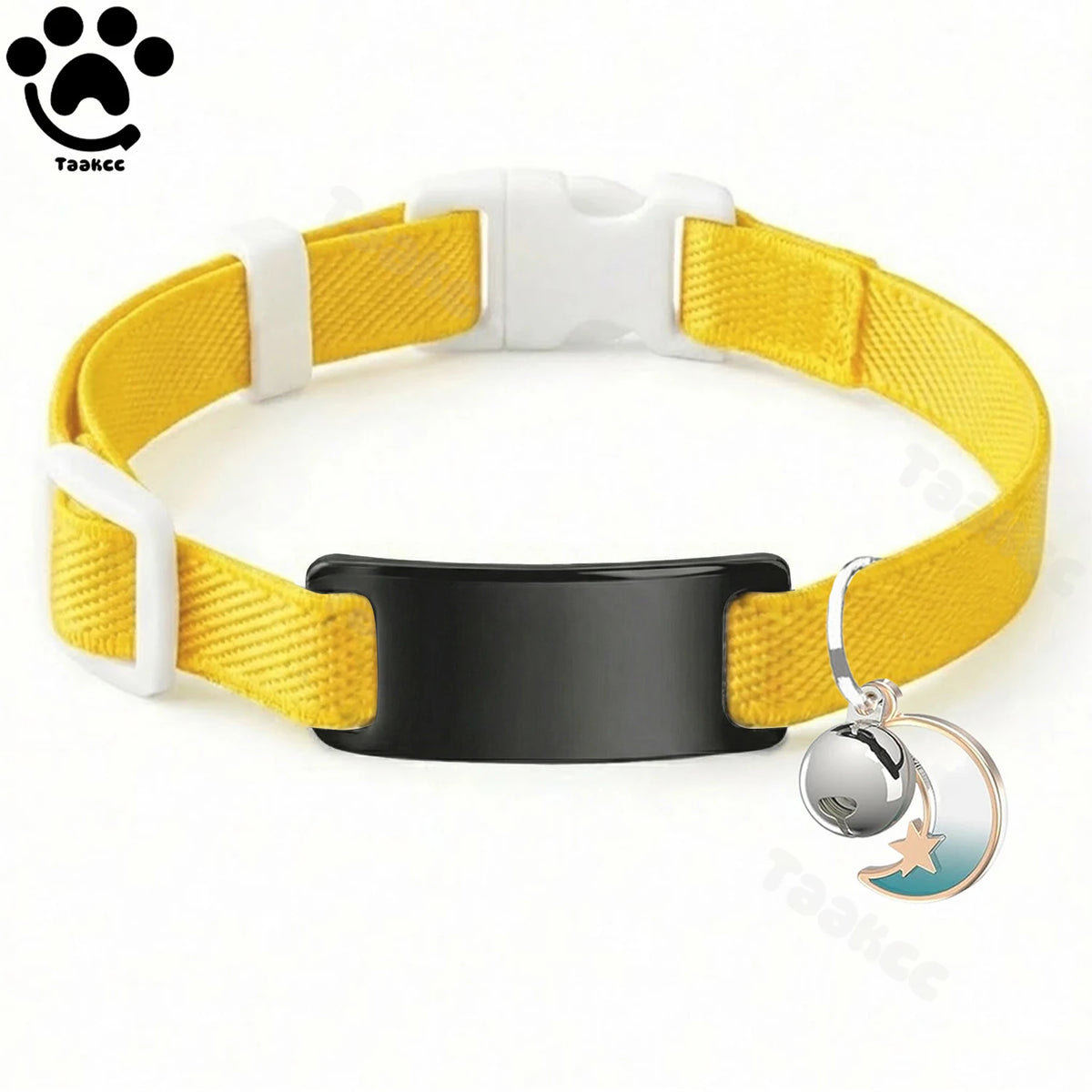 Collar Elástico Personalizado LunaPaws™ Gatos - Placa Antipérdida Silenciosa con Grabado Gratis