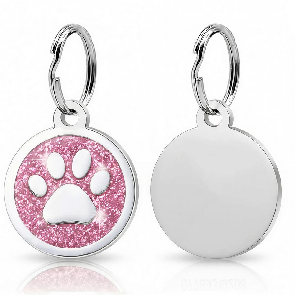 Placa Personalizada Brillante PawsID™ para Perros y Gatos - Grabado Gratis y Antipérdida