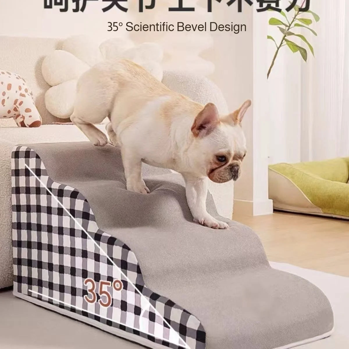 1 unidad de escaleras para mascotas de 3 peldaños, para sofás y camas, ideales para perros pequeños y de edad avanzada. Escaleras portátiles antideslizantes para aliviar las molestias en las articulaciones. Escaleras para