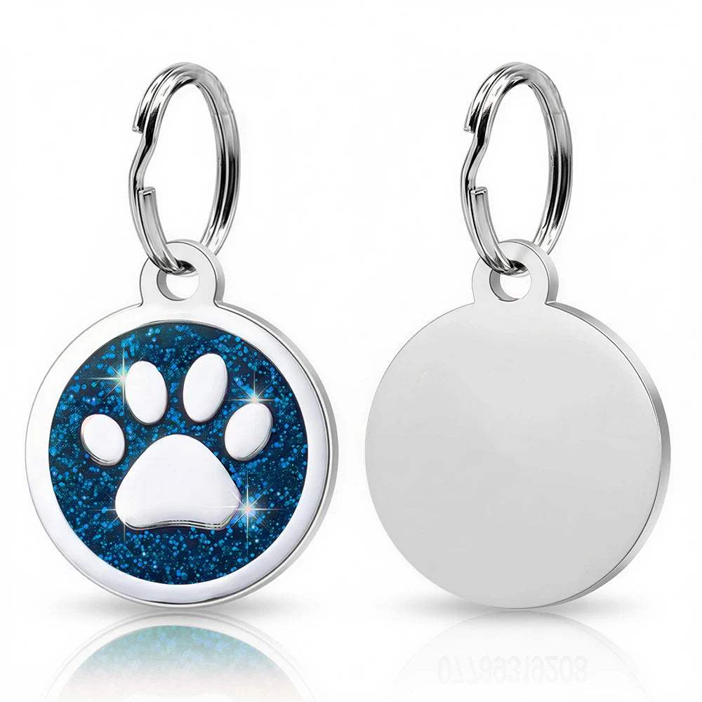 Placa Personalizada Brillante PawsID™ para Perros y Gatos - Grabado Gratis y Antipérdida