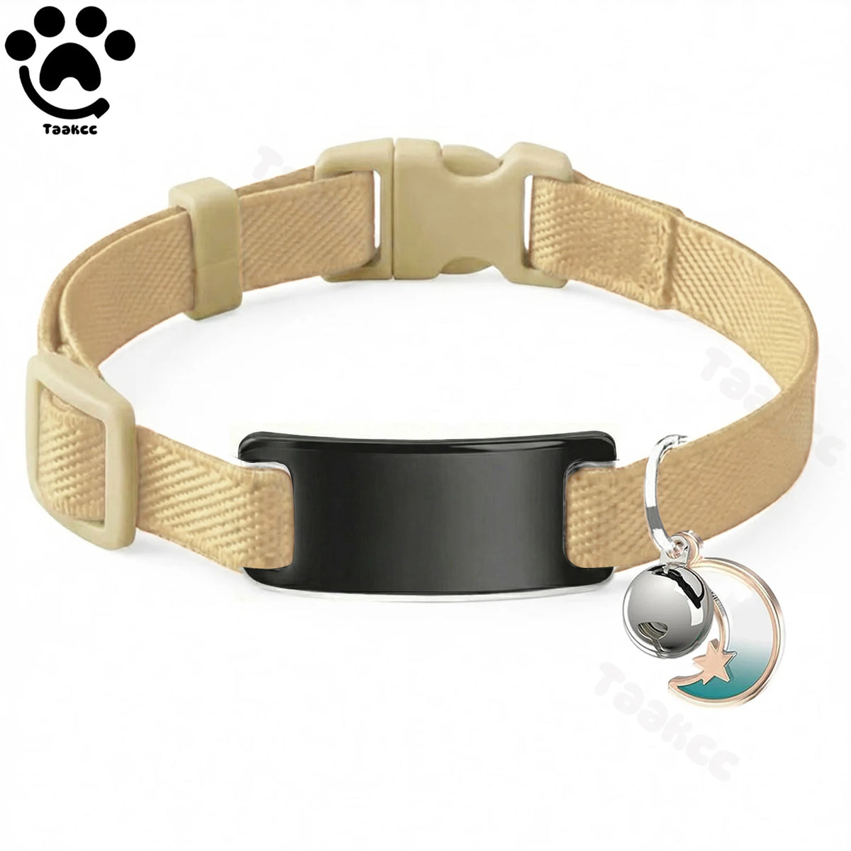 Collar Elástico Personalizado LunaPaws™ Gatos - Placa Antipérdida Silenciosa con Grabado Gratis