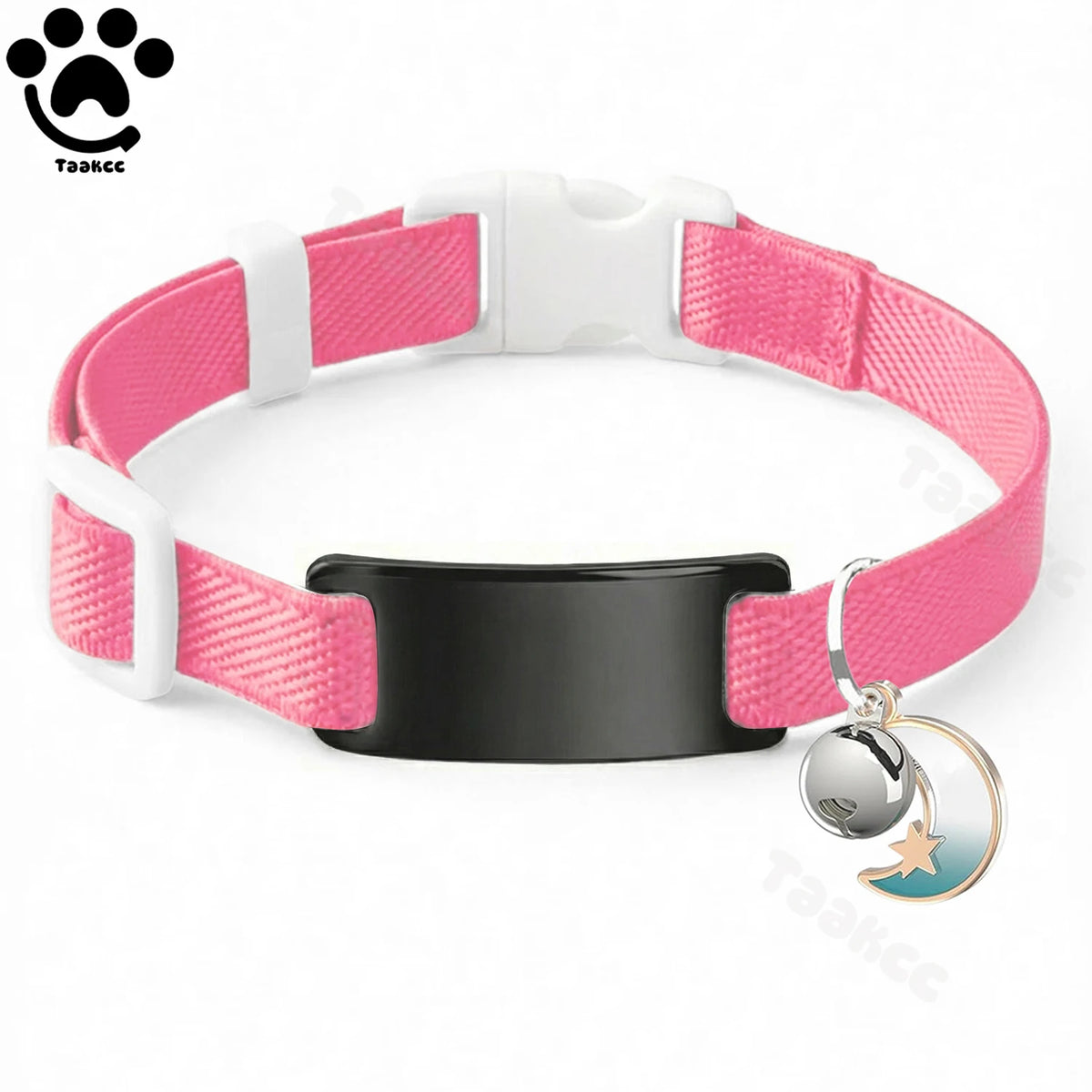Collar Elástico Personalizado LunaPaws™ Gatos - Placa Antipérdida Silenciosa con Grabado Gratis