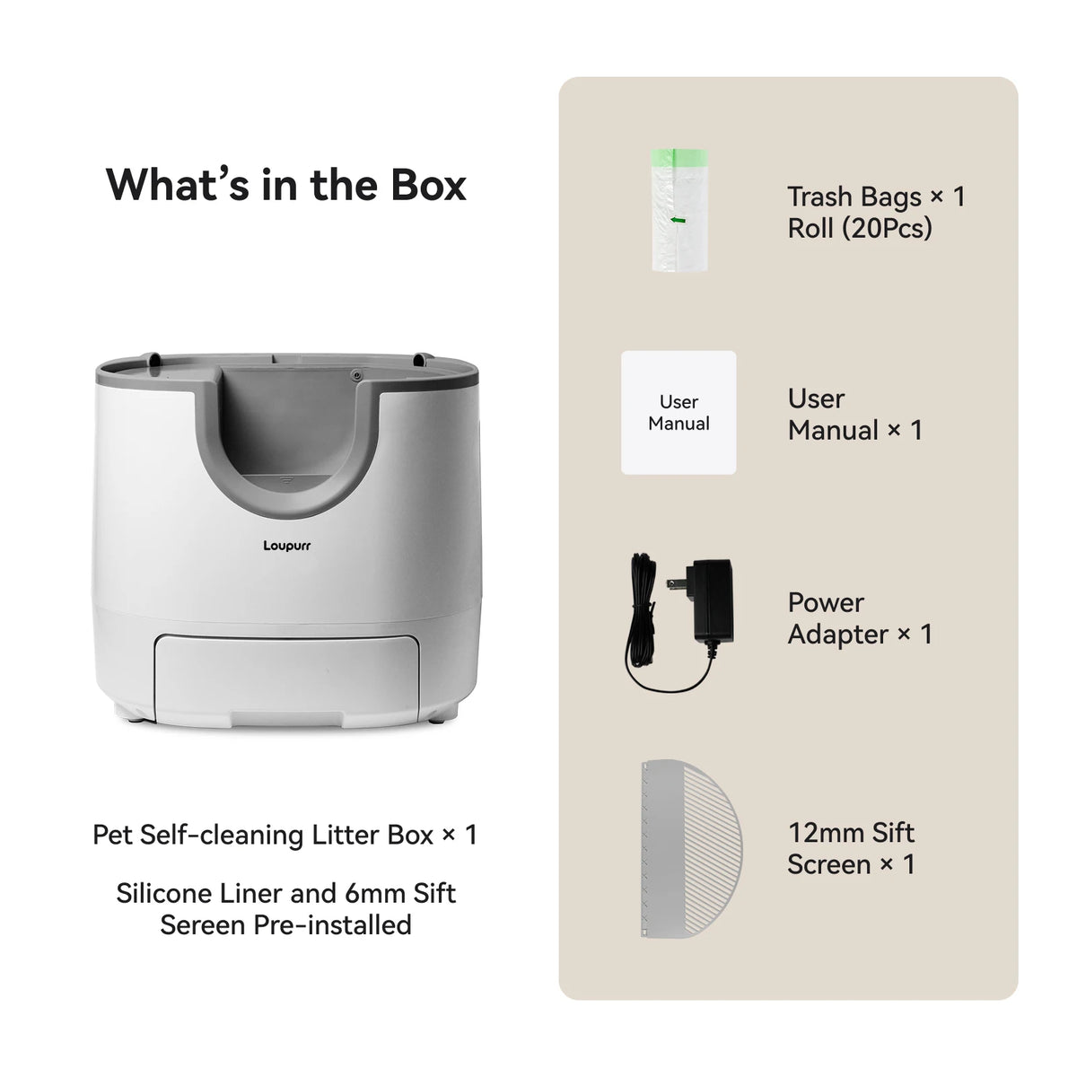 Caja de Arena Automática Abierta para Gatos L1, Autolimpiable, Fácil Mantenimiento con Múltiples Sensores de Seguridad, Gran Capacidad, Incluye Contenedor de Basura