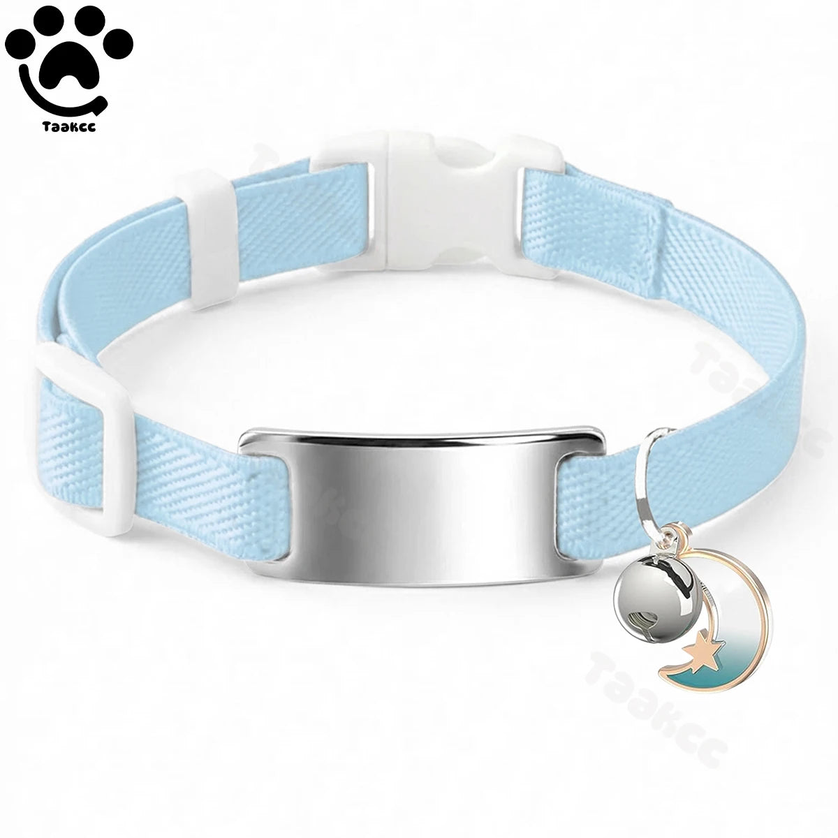 Collar Elástico Personalizado LunaPaws™ Gatos - Placa Antipérdida Silenciosa con Grabado Gratis