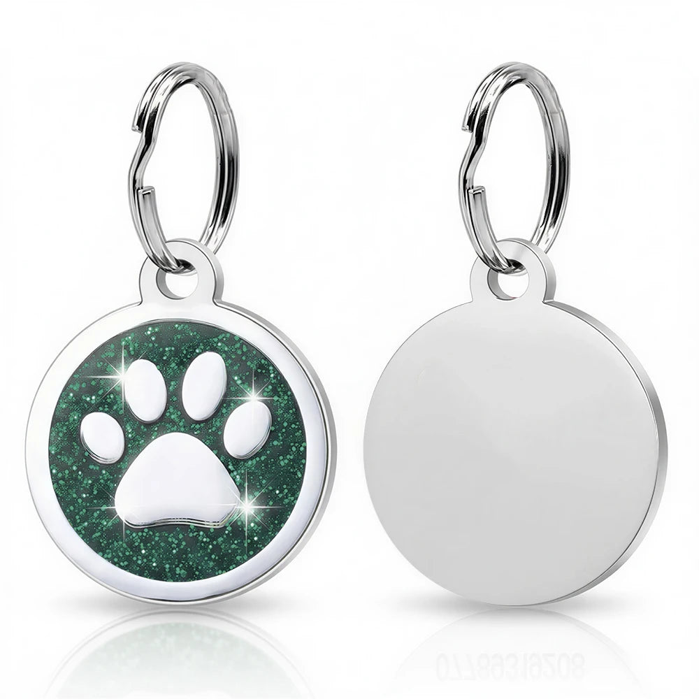 Placa Personalizada Brillante PawsID™ para Perros y Gatos - Grabado Gratis y Antipérdida