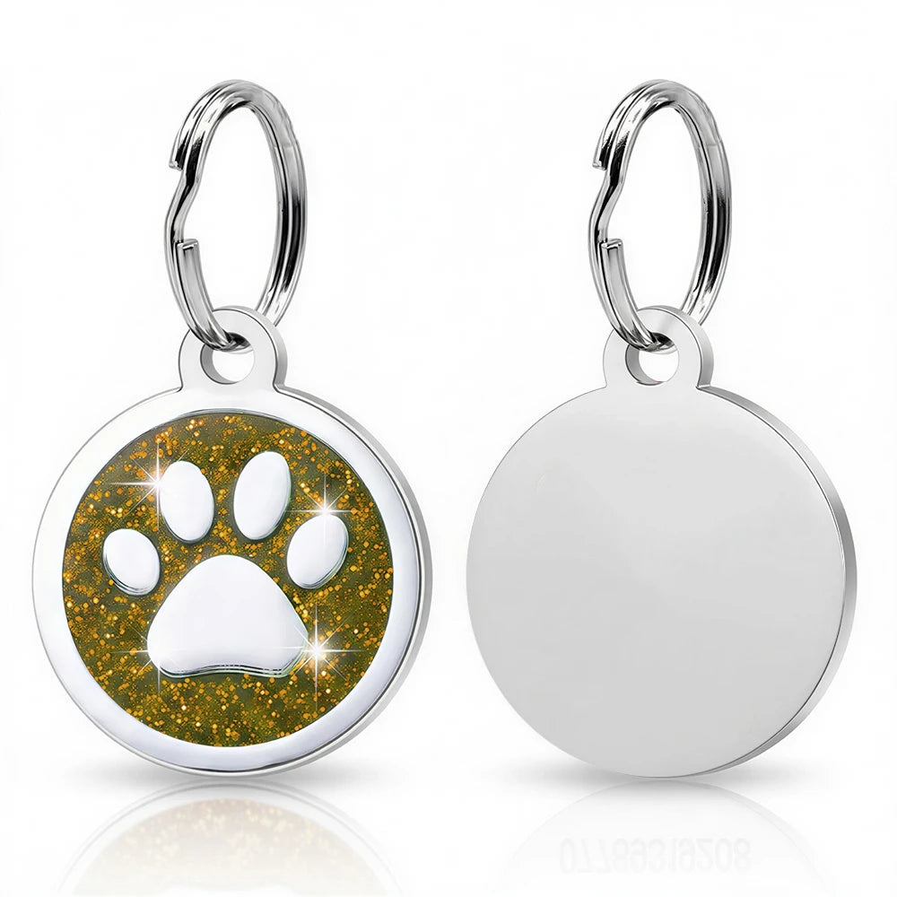 Placa Personalizada Brillante PawsID™ para Perros y Gatos - Grabado Gratis y Antipérdida
