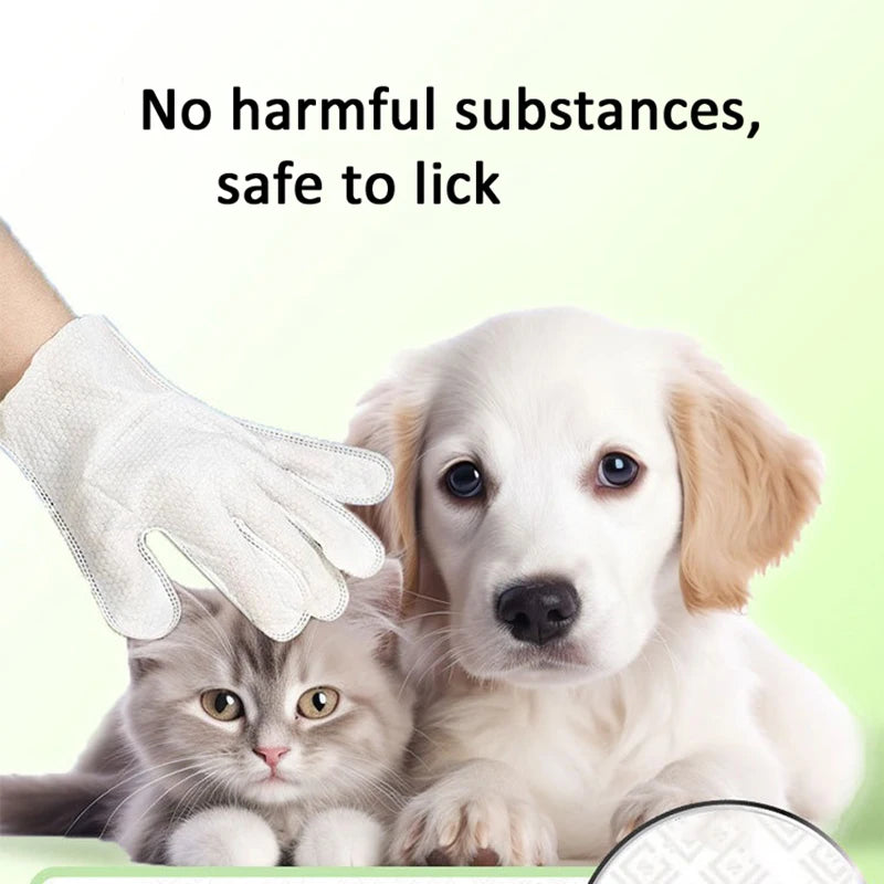 Guantes de Limpieza Sin Agua PawsClean™ (6 Uds) Para Perros y Gatos- Toallitas Húmedas y Desodorantes