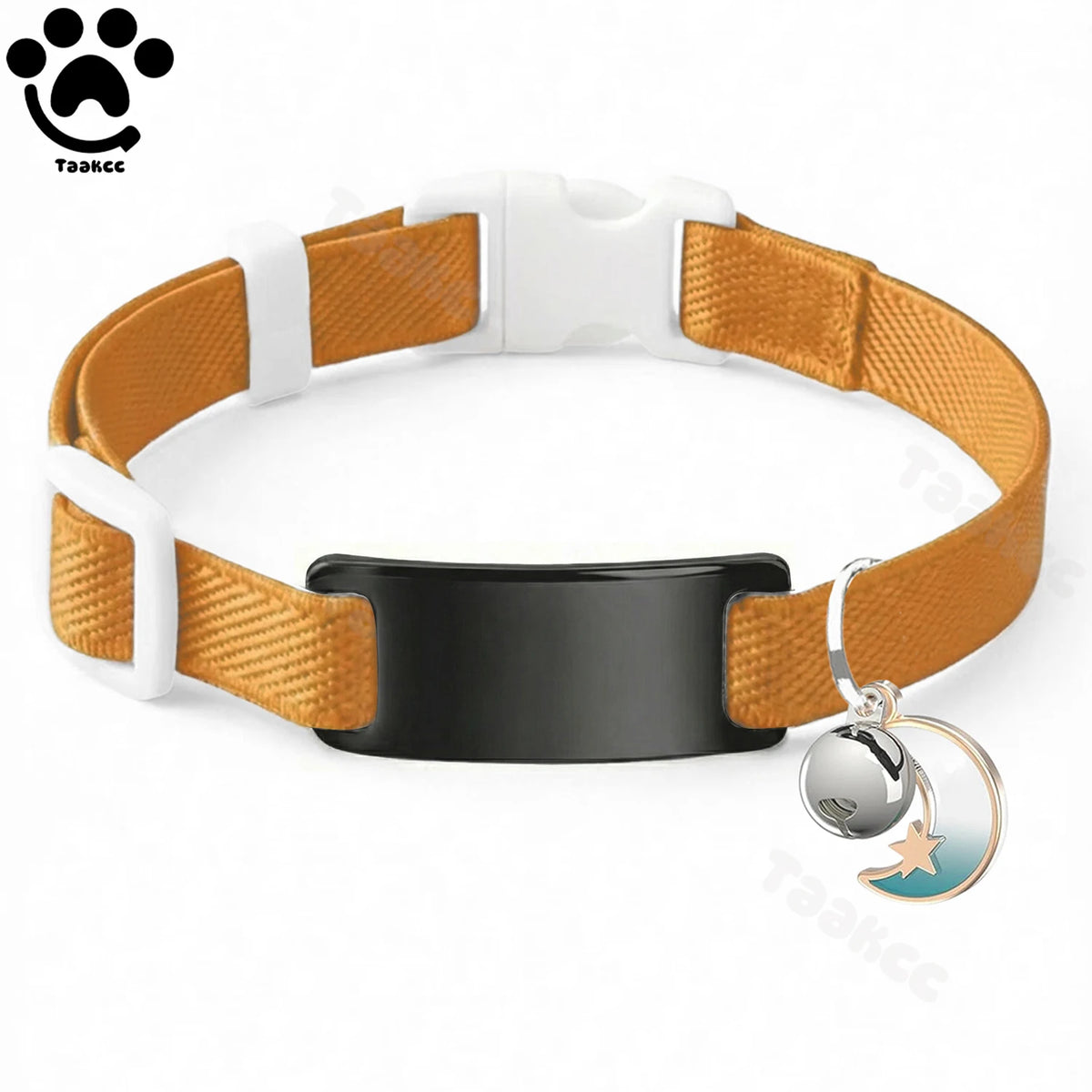 Collar Elástico Personalizado LunaPaws™ Gatos - Placa Antipérdida Silenciosa con Grabado Gratis
