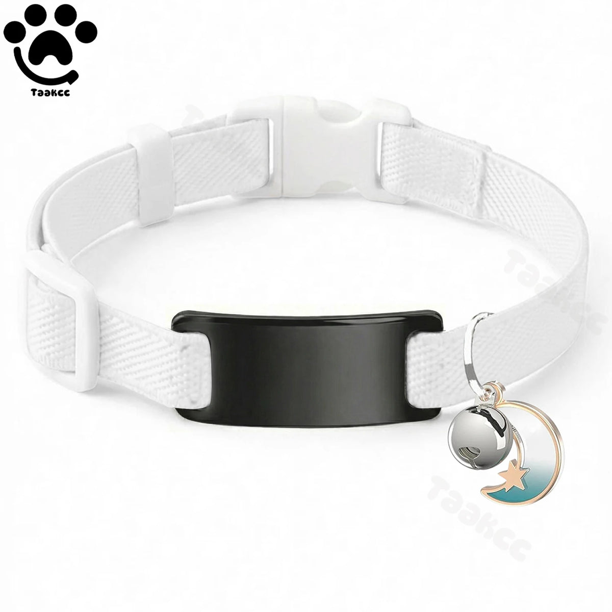 Collar Elástico Personalizado LunaPaws™ Gatos - Placa Antipérdida Silenciosa con Grabado Gratis