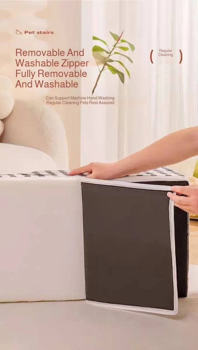1 unidad de escaleras para mascotas de 3 peldaños, para sofás y camas, ideales para perros pequeños y de edad avanzada. Escaleras portátiles antideslizantes para aliviar las molestias en las articulaciones. Escaleras para