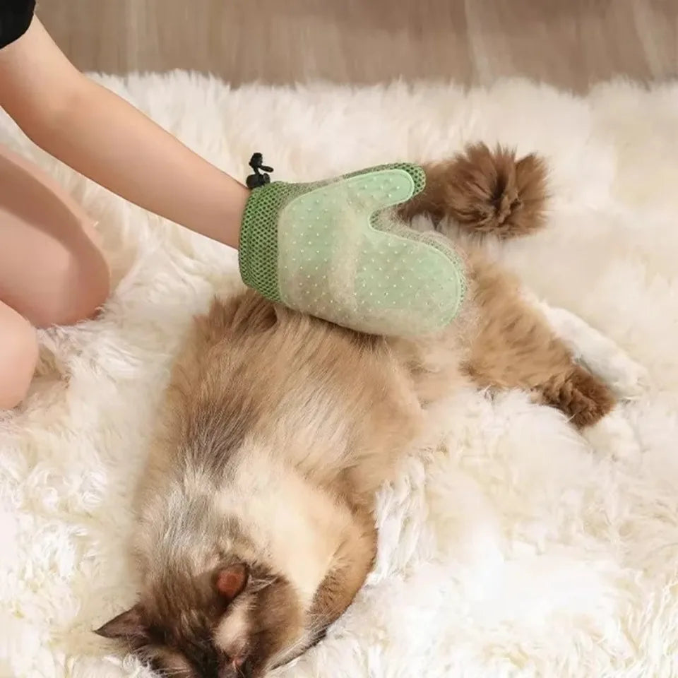 Guante Quitapelos Mascotas ProGroom™ - Doble Cara de Silicona y Malla Transpirable