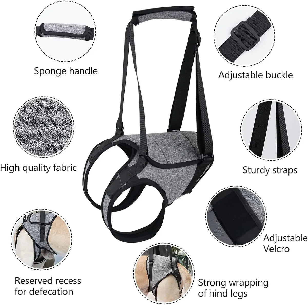 Para el Arnés de Soporte y Rehabilitación para Patas Traseras